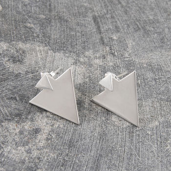 Triangle Two Way Sterling Silver Earring Jackets, 5 of 6