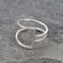 Geometric Silver Square Wire Ring, thumbnail 2 of 5