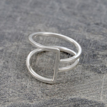 Geometric Silver Square Wire Ring, 2 of 5