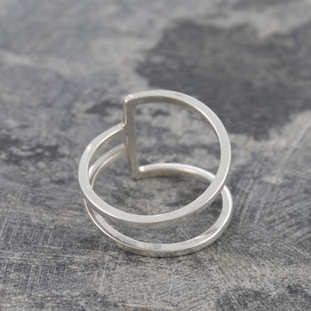 Geometric Silver Square Wire Ring, 3 of 5