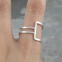 Geometric Silver Square Wire Ring, thumbnail 4 of 5