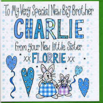 Personalised New Big Brother Card From The Baby, 2 of 2