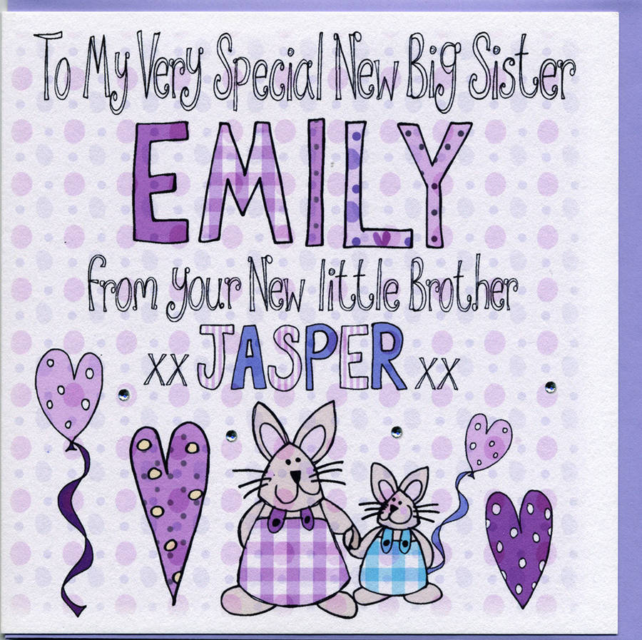Personalised New Big Sister Card From The Baby By Claire Sowden Design