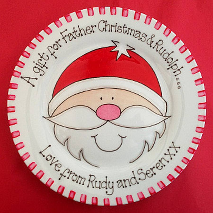 Personalised Father Christmas Mince Pie Plate By Chalk And Cheese 