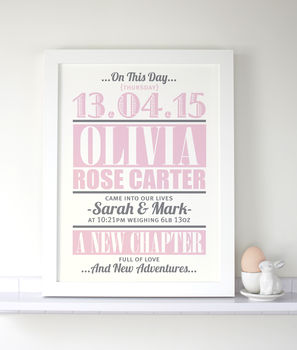 Personalised Baby Boy 'New Addition' Print, 2 of 2
