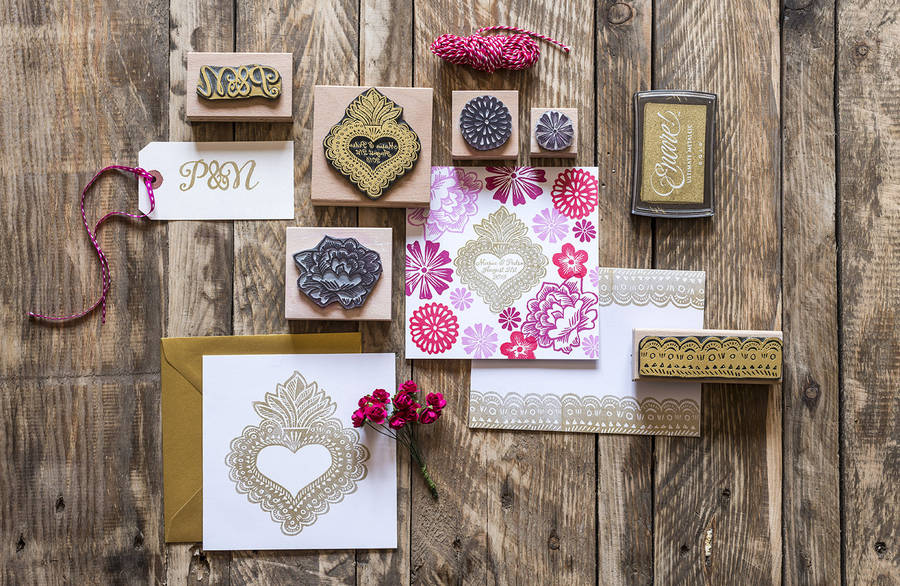 Mexican Flower Rubber Stamps By Noolibird Rubber Stamps