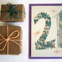 'Magic Numbers' 21st Birthday Hand Printed Card, thumbnail 2 of 7