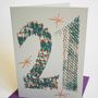 'Magic Numbers' 21st Birthday Hand Printed Card, thumbnail 4 of 7