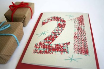 'Magic Numbers' 21st Birthday Hand Printed Card, 5 of 7