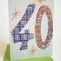 'Magic Numbers' 40th Birthday Hand Printed Card, thumbnail 2 of 7