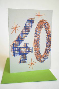 'Magic Numbers' 40th Birthday Hand Printed Card, 2 of 7
