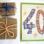 'Magic Numbers' 40th Birthday Hand Printed Card, thumbnail 4 of 7