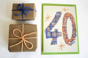 'Magic Numbers' 40th Birthday Hand Printed Card, 4 of 7
