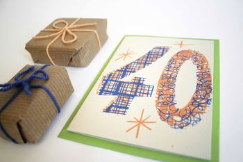 'Magic Numbers' 40th Birthday Hand Printed Card, 6 of 7