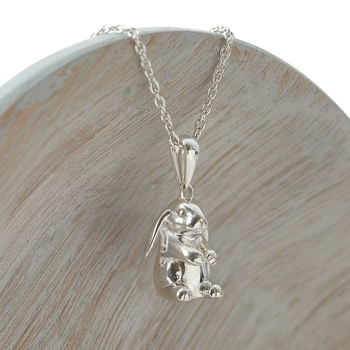 Sterling Silver Lop Eared Rabbit Necklace, 2 of 6