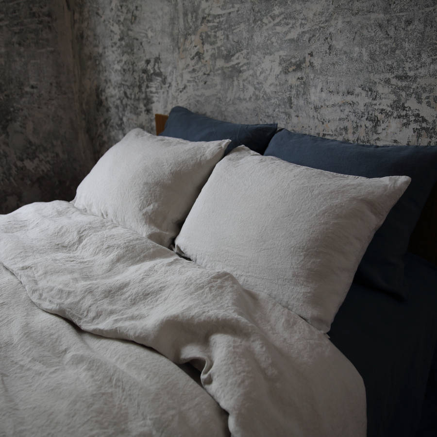 stone washed bed linen pillow case by linenme