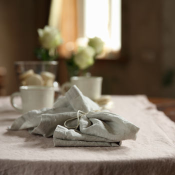 Stone Washed Linen Runner, 3 of 5