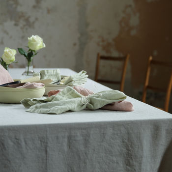 Stone Washed Silver Linen Tablecloth, 4 of 4