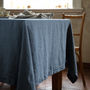 Stone Washed Blue Linen Tablecloth, thumbnail 4 of 5