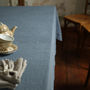 Stone Washed Blue Linen Tablecloth, thumbnail 5 of 5