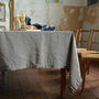 Stone Washed Taupe Linen Tablecloth, thumbnail 2 of 7