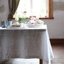 Stone Washed White Linen Tablecloth, thumbnail 1 of 4