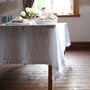 Stone Washed White Linen Tablecloth, thumbnail 2 of 4