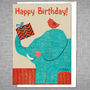 Elephant Happy Birthday Card, thumbnail 1 of 2