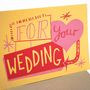 'For Your Wedding' Hand Printed Card, thumbnail 2 of 4