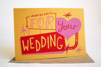 'For Your Wedding' Hand Printed Card, 4 of 4
