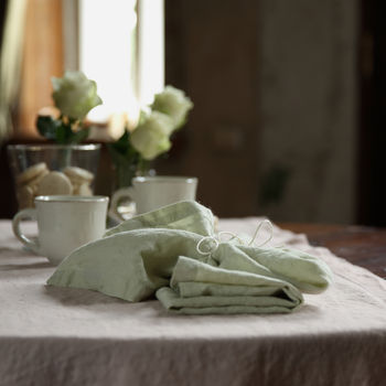 Stone Washed Rosa Linen Table Runner, 2 of 3