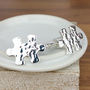 Sterling Silver Hammered Effect Jigsaw Cufflinks, thumbnail 1 of 6