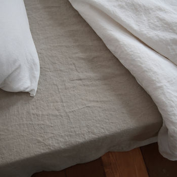 Stone Washed Pure Linen Fitted Sheet, 4 of 10