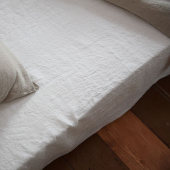 Stone Washed Pure Linen Fitted Sheet, 5 of 10