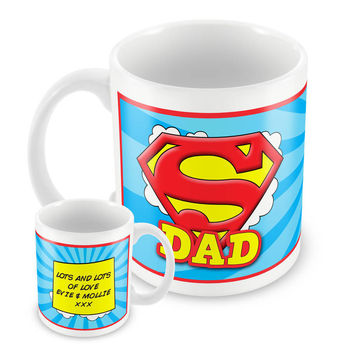 Super Dad Hero Personalised Mug, 2 of 3