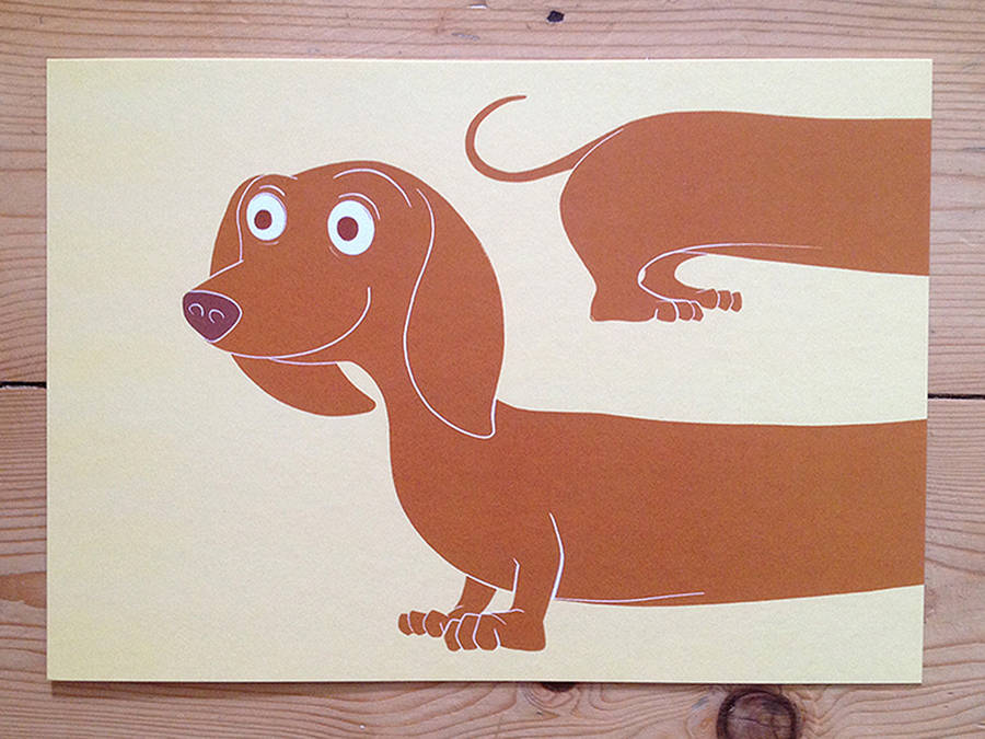 sausage dog print by cardinky