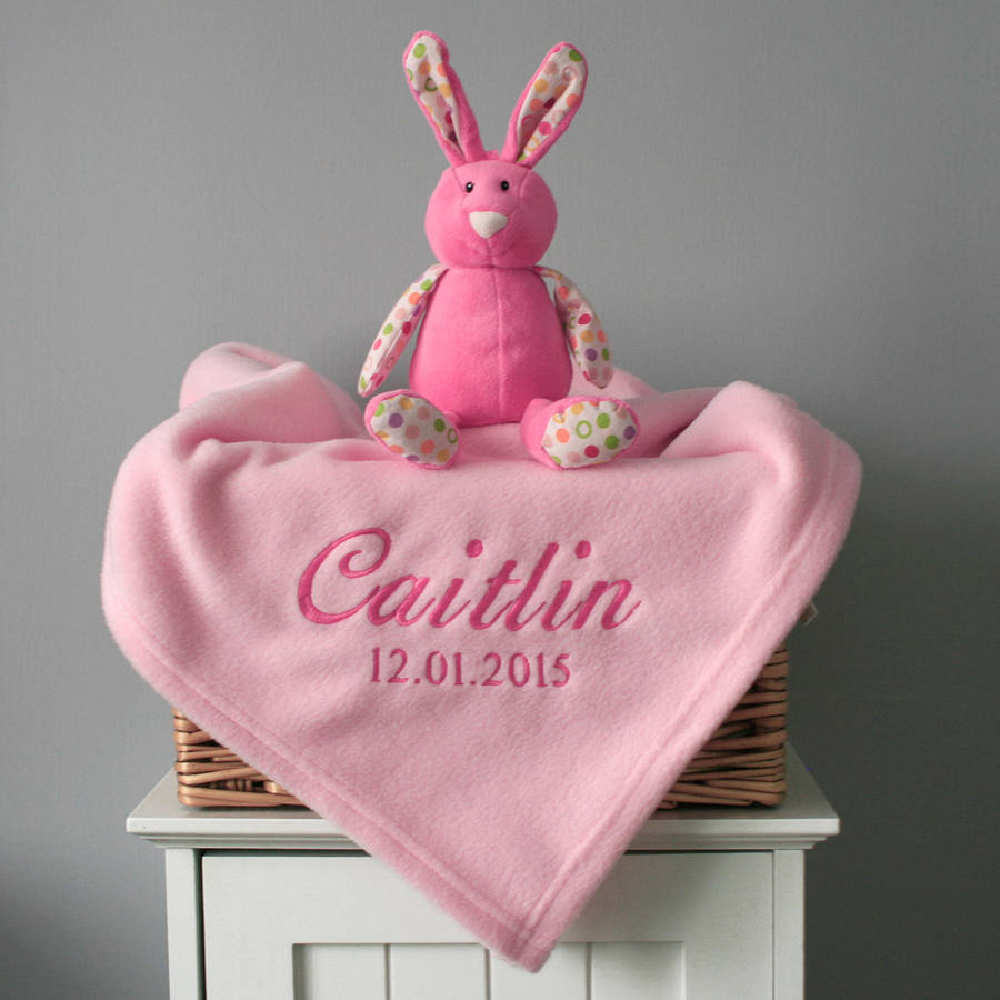 personalised baby's blanket in pink by a type of design ...
