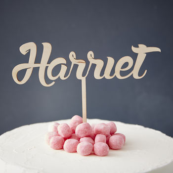 Personalised Name Wooden Cake Topper, 2 of 4