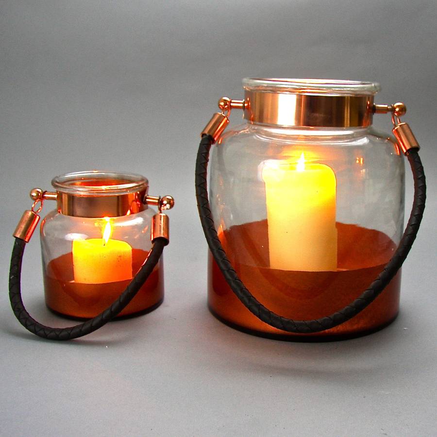copper band lantern large by london garden trading