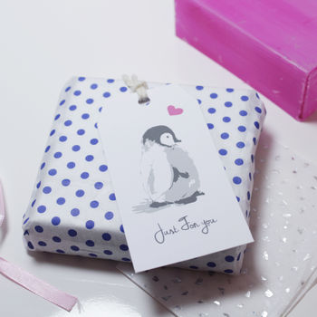 'Just For You' Penguin Gift Tag, 3 of 3