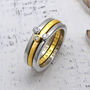Personalised Yellow And White Gold Stacking Ring, thumbnail 2 of 4
