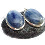 Large Blue Kyanite Silver Earrings, thumbnail 1 of 5