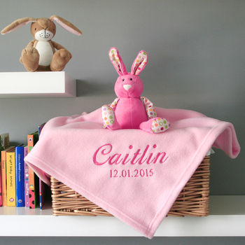 Personalised Baby's Blanket In Pink, 2 of 9