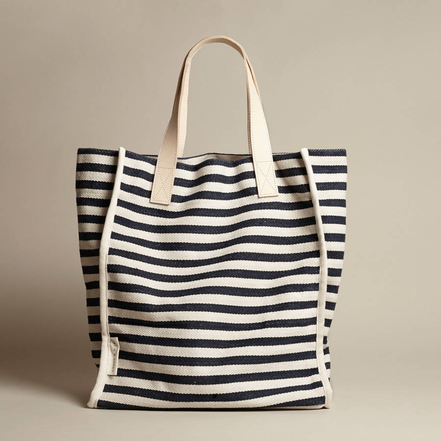 woven stripe tote bag by plum & ashby | notonthehighstreet.com