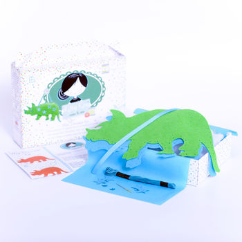 Activity Boys Green Dinosaur Craft Sewing Kit Gift, 3 of 4