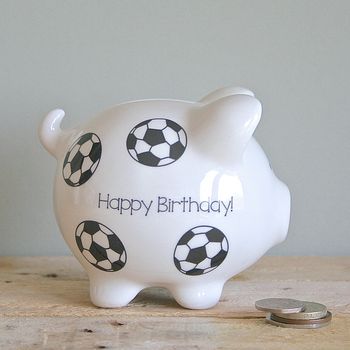 Personalised Piggy Bank Football Design, 2 of 2