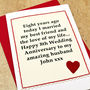 Personalised 8th Wedding Anniversary Card, thumbnail 4 of 4