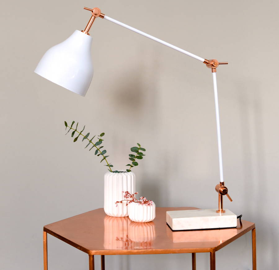 Stone And Copper Angled Desk Lamp By The Forest Co