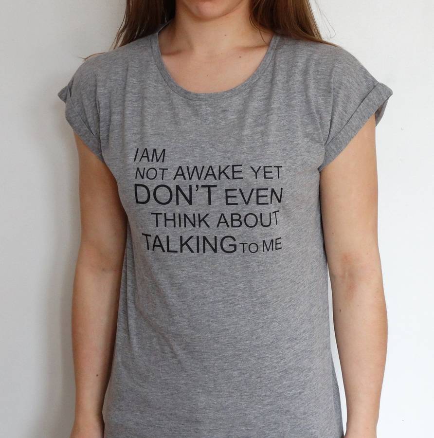 not awake womens t shirt by sarah j miller | notonthehighstreet.com