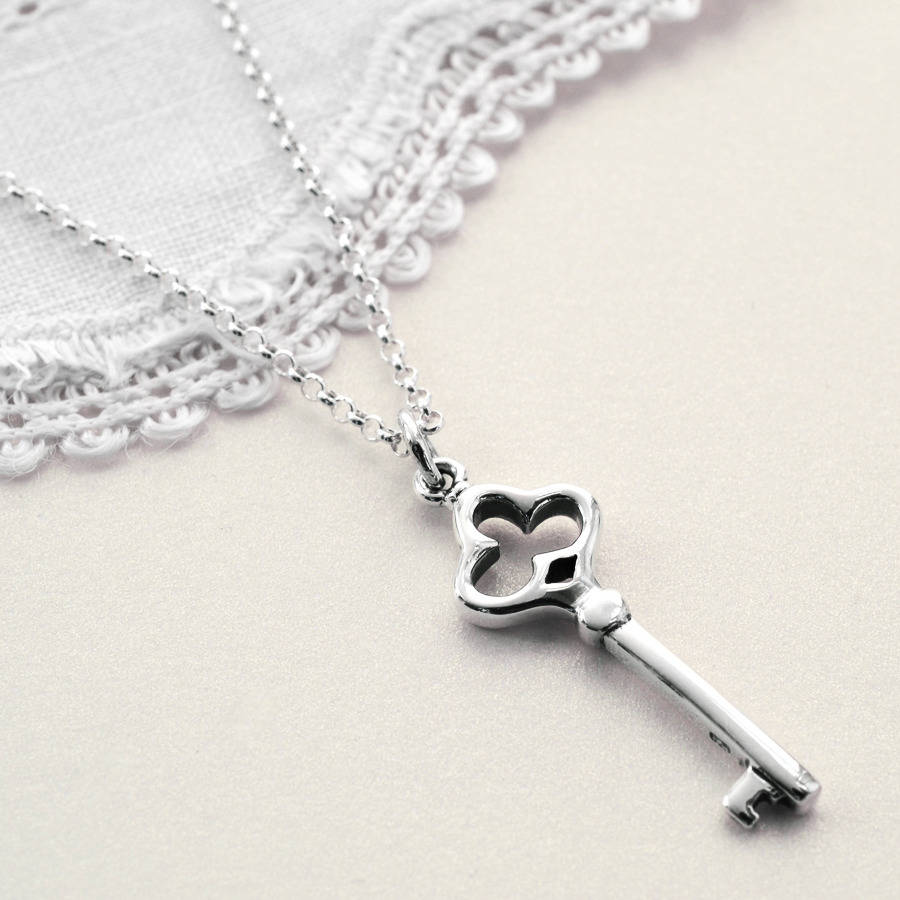 Sterling Silver Vintage Key Necklace By Martha Jackson Sterling Silver